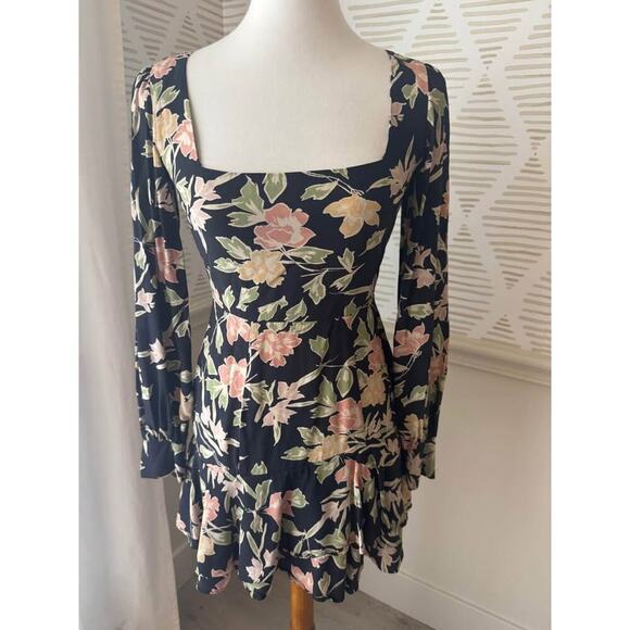 Revolve Yumi Kim Women’s Size 0 XS Hey Jude Haze Night Black Floral Mini Dress - Picture 3 of 7